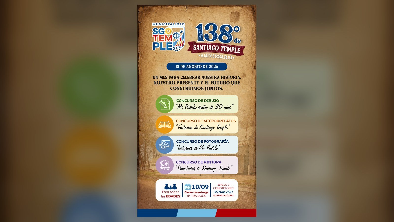 Ya se pueden descargar las bases de los cuatro concursos por el 138.º aniversario