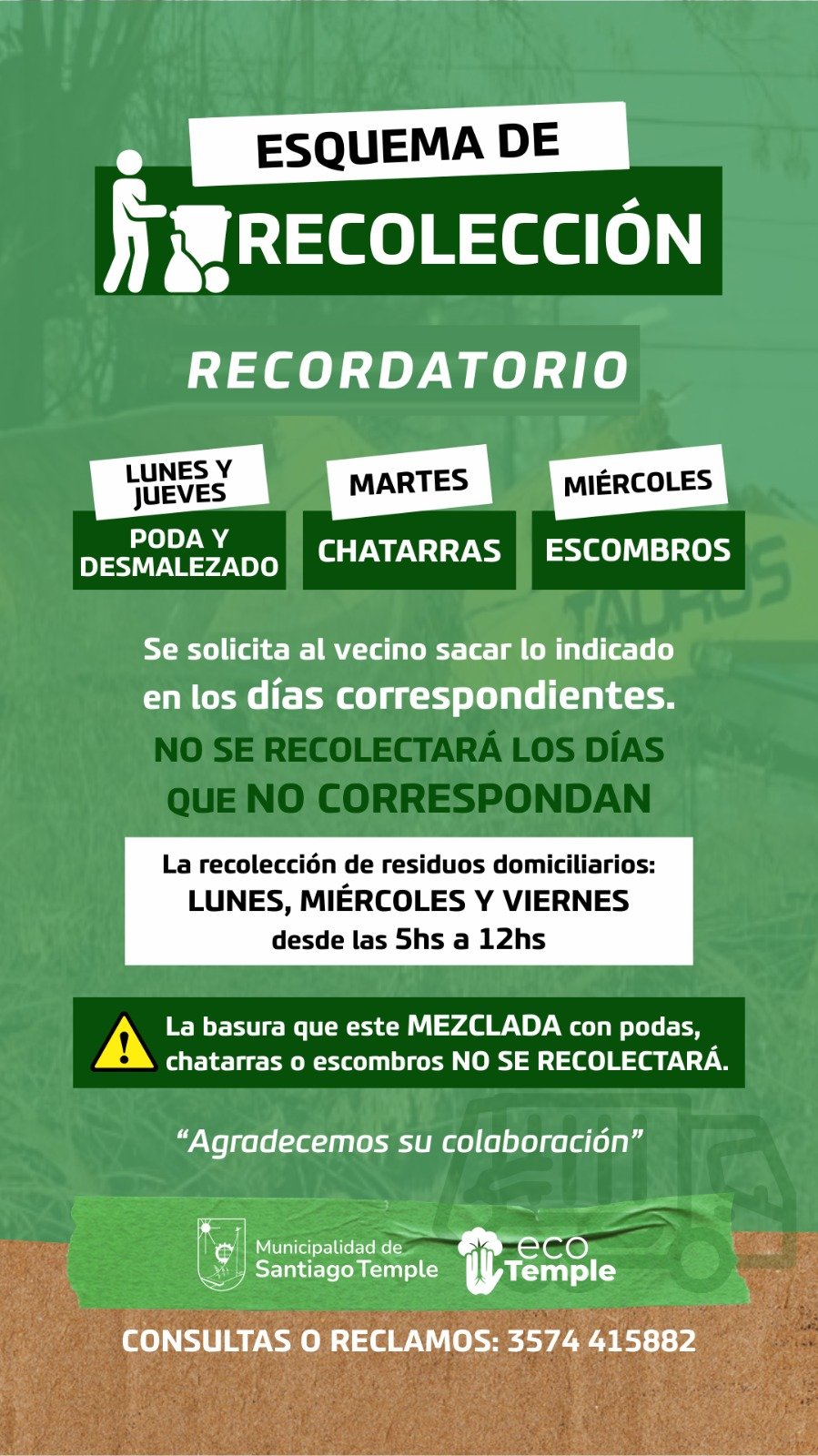 Esquema de recolección de residuos